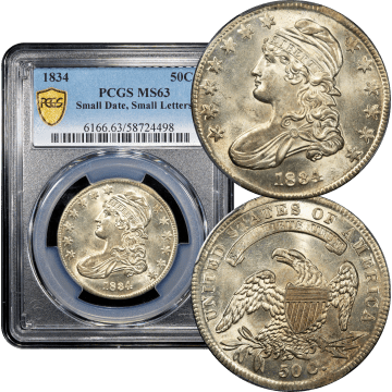 1834 Capped Bust Half Dollar (50c) Small Date Small Letters Composite Image