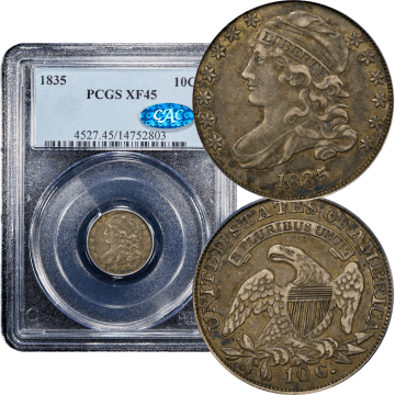 1835 Capped Bust Dime (10c) Composite Image