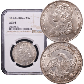 1836 Capped Bust Half Dollar (50c) Lettered Edge Composite Image