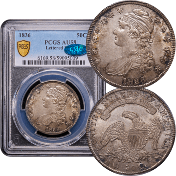 1836 Capped Bust Half Dollar (50c) Lettered Edge Composite Image