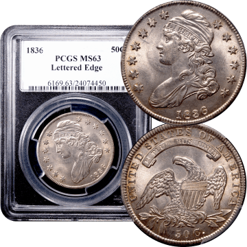 1836 Capped Bust Half Dollar (50c) Lettered Edge Composite Image