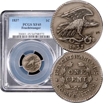 1837 Feuchtwanger Cent (1c) HT-268 Composite Image