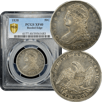1838 Capped Bust Half Dollar (50c) Reeded Edge Composite Image