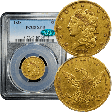 1838 Classic Head Gold Half Eagle ($5) Composite Image