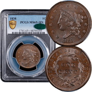 1838 Coronet Large Cent (1c) Composite Image