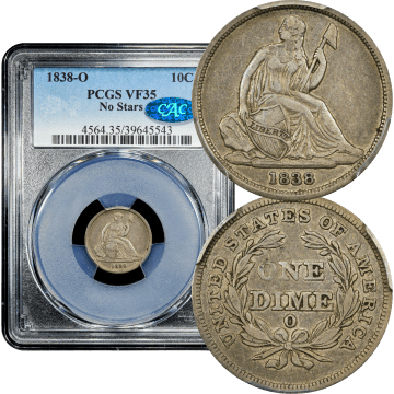 1838-O Seated Liberty Dime (10c) Composite Image
