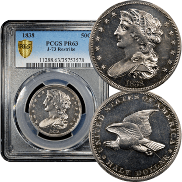1838 Pattern Half Dollar (50c) J-73 Restrike Composite Image