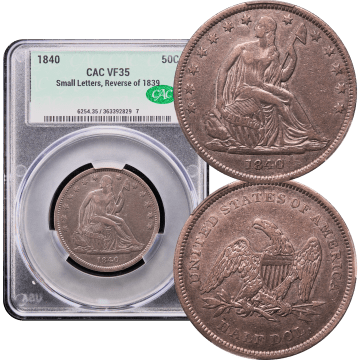 1840 Seated Liberty Half Dollar (50c) Small Letters Composite Image