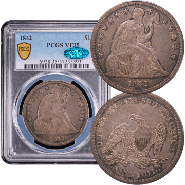 1842 Seated Liberty Dollar ($1) Composite Image