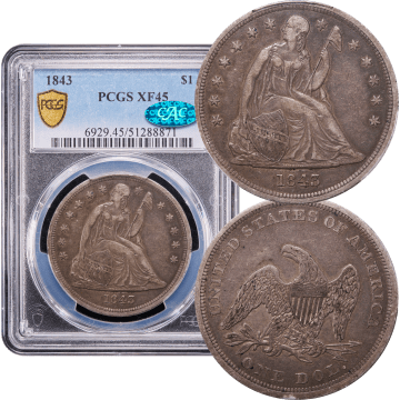 1843 Seated Liberty Dollar ($1) Composite Image
