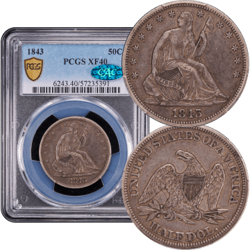 1843 Seated Liberty Half Dollar (50c) Composite Image