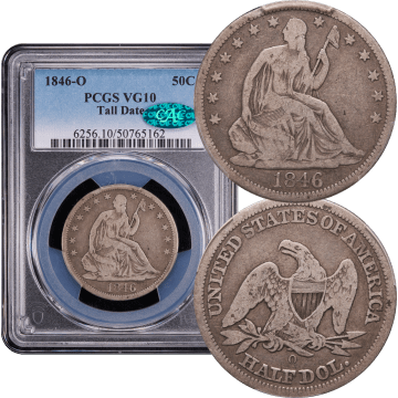 1846-O Seated Liberty Half Dollar (50c) Tall Date Composite Image