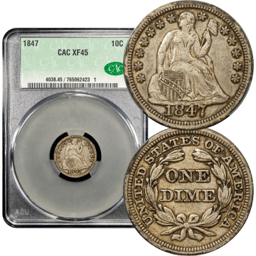 1847 Seated Liberty Dime (10c) Composite Image