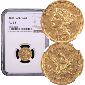 1848 Liberty Gold Quarter Eagle ($2.50) CAL. Composite Image