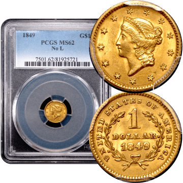 1849 Gold Dollar ($1) No L Composite Image