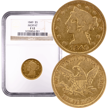 1849 Moffat Gold Half Eagle ($5) Composite Image