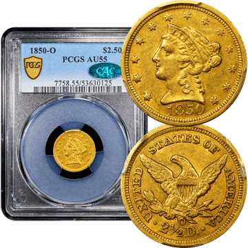 1850-O Liberty Gold Quarter Eagle ($2.50) Composite Image
