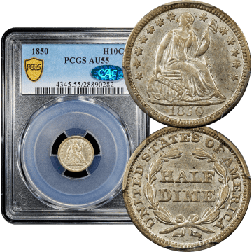 1850 Seated Liberty Half Dime (H10C) Composite Image