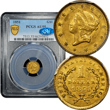 1851 Gold Dollar ($1) Composite Image