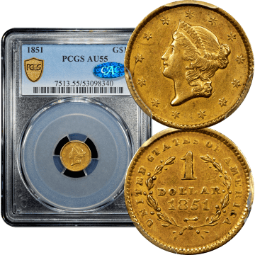 1851 Gold Dollar ($1) Composite Image