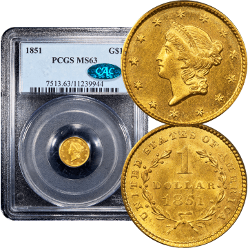 1851 Gold Dollar ($1) Composite Image