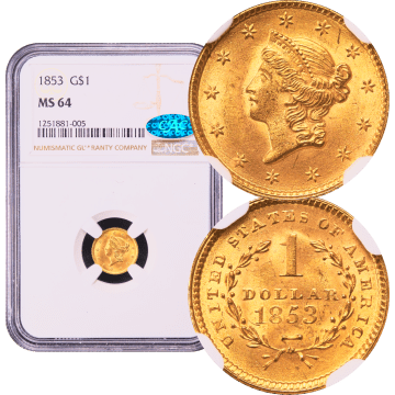 1853 Gold Dollar ($1) Composite Image