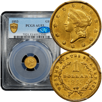 1853 Gold Dollar ($1) Composite Image