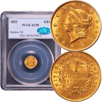 1853 Gold Dollar ($1) Composite Image