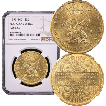 1853 U.S. Assay Office $20 (900) Composite Image