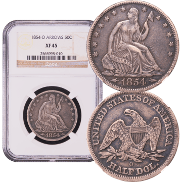1854-O Seated Liberty Half Dollar (50c) Arrows Composite Image