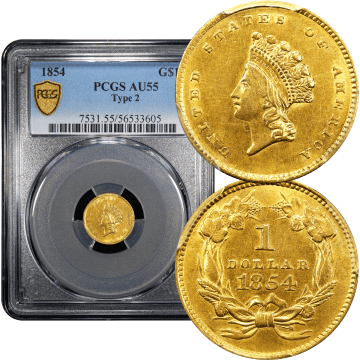1854 Type 2 Gold Dollar ($1) Composite Image