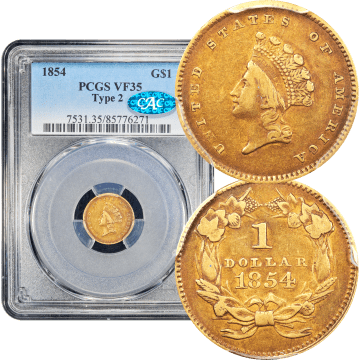 1854 Type 2 Gold Dollar ($1) Composite Image