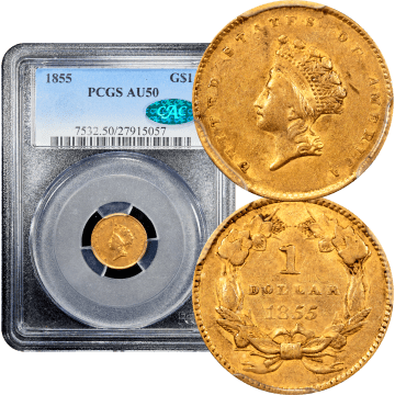 1855 Gold Dollar ($1) Composite Image