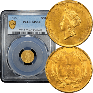 1855 Gold Dollar ($1) Composite Image