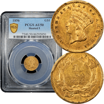 1856 Gold Dollar ($1) Slanted 5 Composite Image