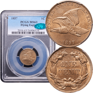 1857 Flying Eagle Cent (1c) Composite Image