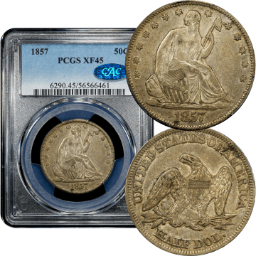 1857 Seated Liberty Half Dollar (50c) Composite Image