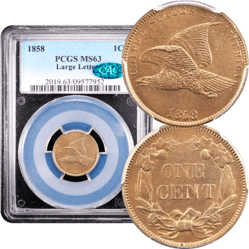 1858 Flying Eagle Cent (1c) Large Letters Composite Image