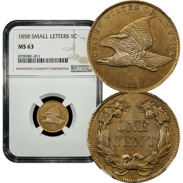 1858 Flying Eagle Cent (1c) Small Letters Composite Image