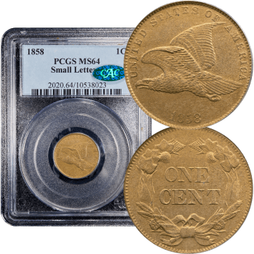 1858 Flying Eagle Cent (1c) Small Letters Composite Image