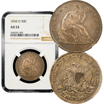 1858-O Seated Liberty Half Dollar (50c) Composite Image