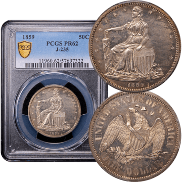 1859 Pattern Seated Half Dollar (50c) J-235 Composite Image