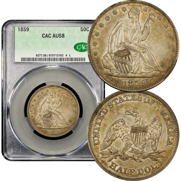 1859 Seated Liberty Half Dollar (50c) Composite Image