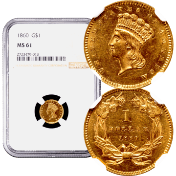 1860 Gold Dollar ($1) Composite Image