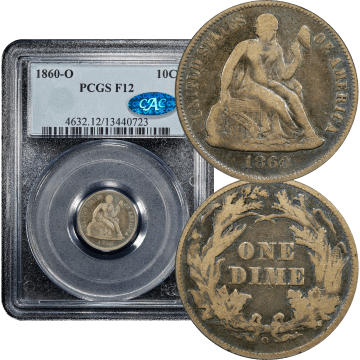1860-O Seated Liberty Dime (10c) Composite Image