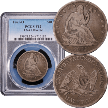 1861-O Seated Liberty Half Dollar (50c) CSA Obverse Composite Image