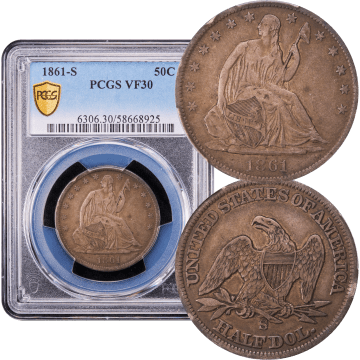 1861-S Seated Liberty Half Dollar (50c) Composite Image