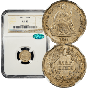 1861 Seated Liberty Half Dime (H10C) Composite Image