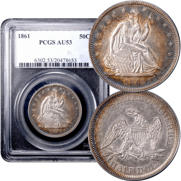 1861 Seated Liberty Half Dollar (50c) Composite Image