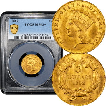 1862 Gold Three Dollars ($3) Composite Image
